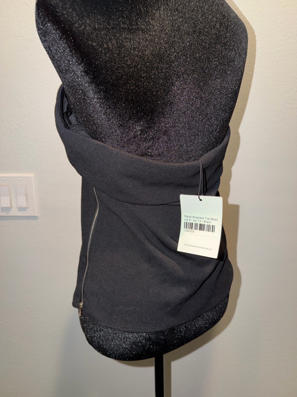 NWT Princess Polly Black Strapless Tube Top with zipper sides Y2K - Picture 6 of 7